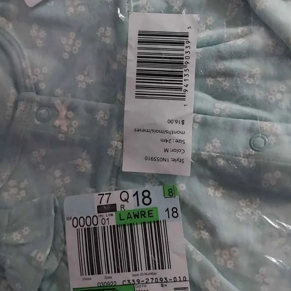 NWT Carter's Light Sea Green Baby Romper with BUNNY ~24M